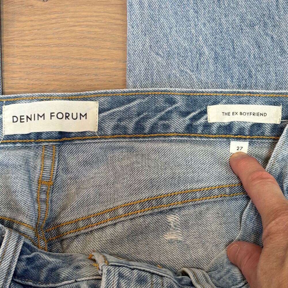 Aritzia Denim Forum Ex Boyfriend Jeans Organic Cotton Light Wash Women Size 27 - Picture 5 of 11